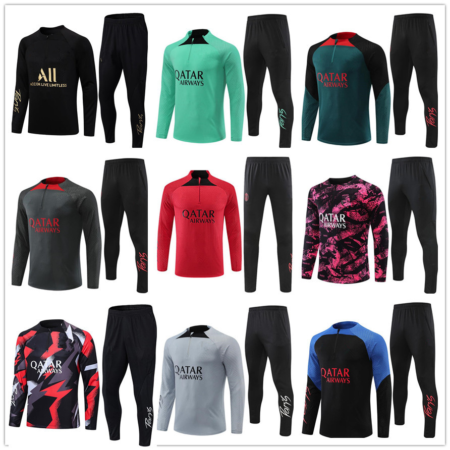 

22 23 psgs tracksuit 2022 2023 MBAPPE Parise kids and men training suit long sleeve Football soccer Jersey kit uniform chandal adult boys