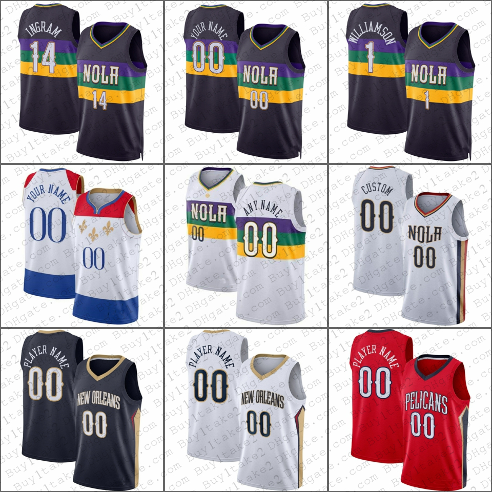 

CJ McCollum Zion Brandon Ingram Williamson Custom Basketball Jerseys Herbert Jones Pelican Jonas Valanciunas Jose Alvarado Trey Murphy III 2023 City Larry Nance, Mens
