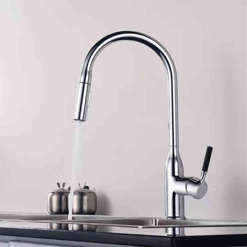 

Kitchen Faucets draw all copper faucet gun gray household vegetable washing basin cold and rotatable telescopic multifunctional sink Y2229Y