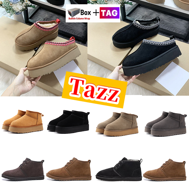 

Designer Ankle Half Boots Tazz mens Booties Fashion Winter Boot women Shoes Snow Sneakers Classic ultra mini platform bootes Suede Shearling platform Slippers, 05-bubble wrap packaging
