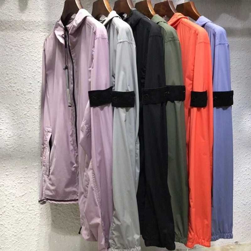

Designer men badge jackets Stone Hooded Jacket Autumn women Coats zipper thin Coat hoodies Mens Outerwear Fashion Lover Sports windbreaker