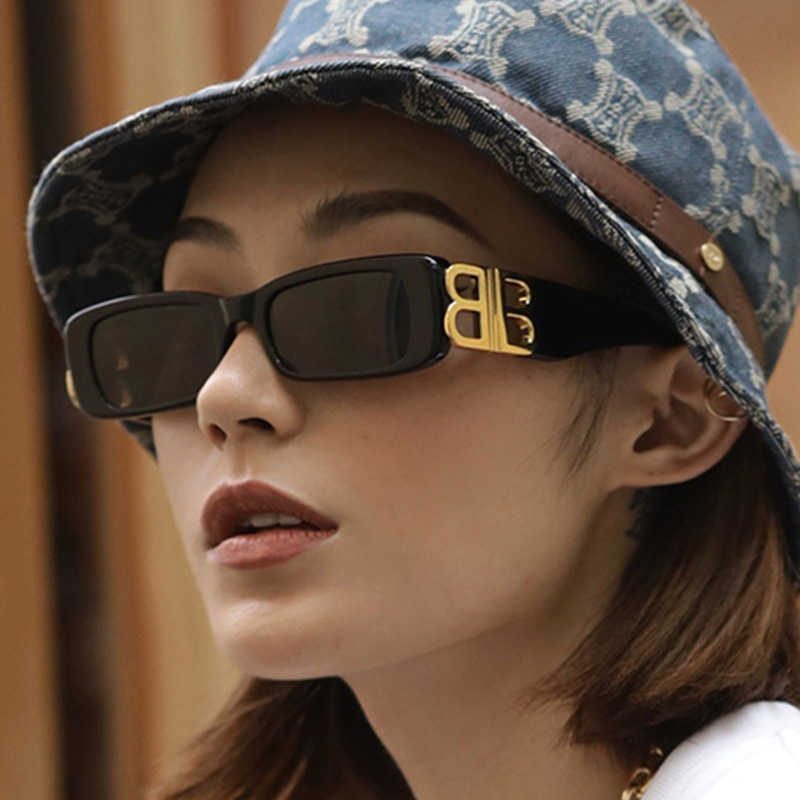 

Frames 2021 personalized street shot net red small box sunglasses Fashion metal double B Sunglasses