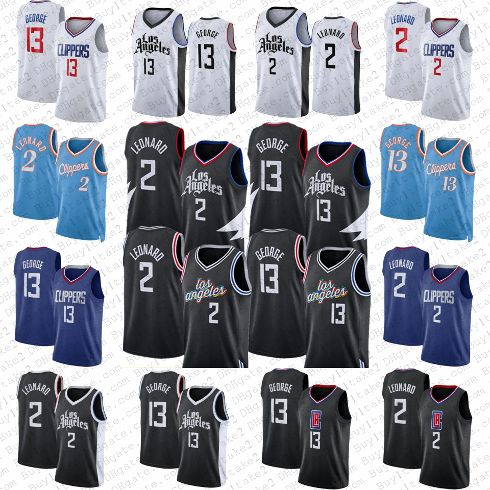 

Paul George Kawhi Leonard Basketball Jerseys John Wall Los Marcus Morris Angeles Ivica Zubac Clipper 2022 2023 City Black Edition Blue Jersey White Shirt, Mens