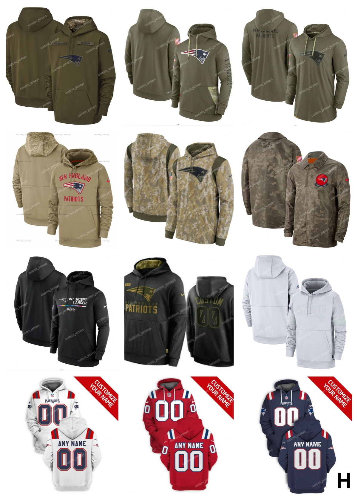 

Men Women Youth New England''Patriots''Hoodie Olive 2022 Salute to Service Therma Performance Pullover Custom Black Armygreen''NFL''Hoodie, 11