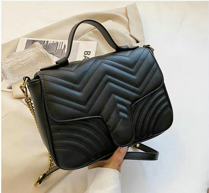 

Famous women designer Shoulder bag leather chain bag Cross body Pure color womens handbag crossbody Evening Purse hnj, White