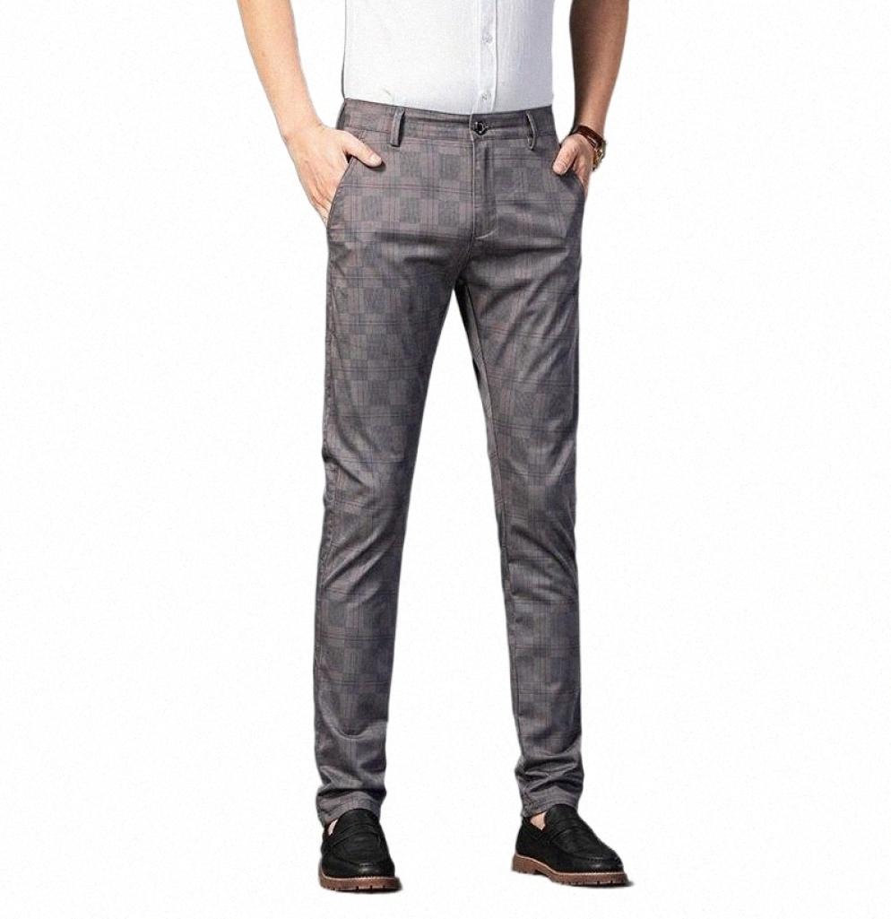 

men039s Pants 7 Colors Classic Plaid Casual 2021 Spring Fashion Business 97 Cotton Stretch Straight Trousers Male Brand p4e35631726, 925 black