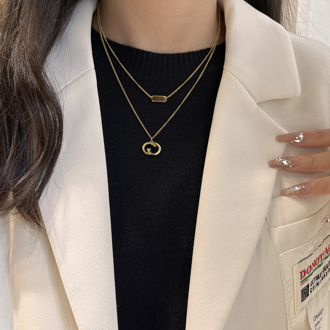 

High End Exquisite Style 18k Gold-plated Necklaces Luxury Fashion Pendant Necklace Classic Senior Charm Letter Long Chains Popular Brand Gifts Lovers Friends