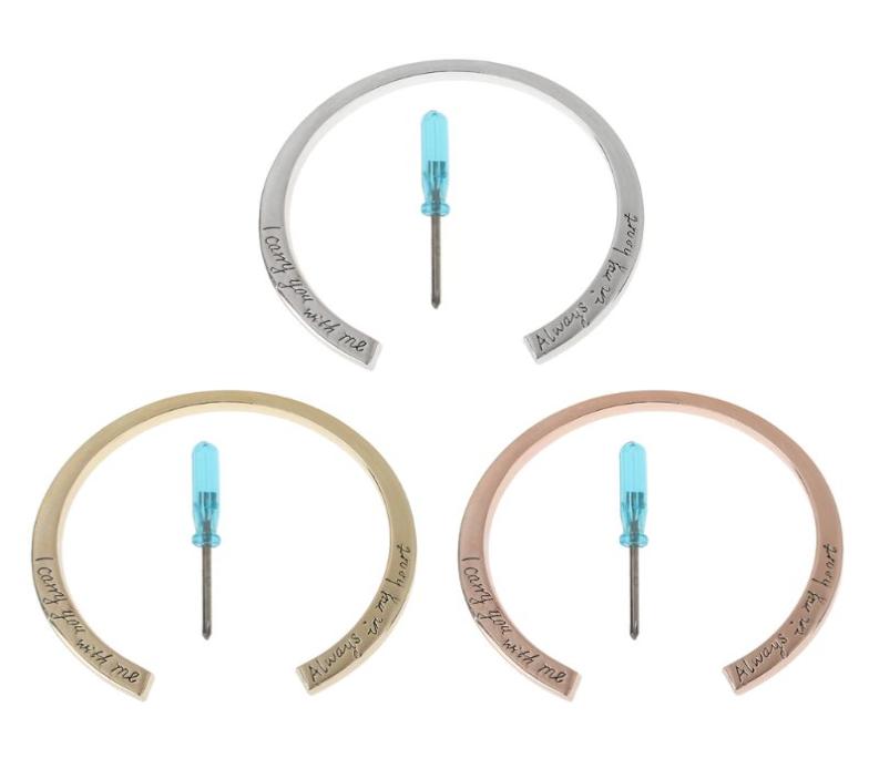 

Stainless Steel Engraved Urn Bracelet Memorial Ash Keepsake Cremation Jewelry2926924