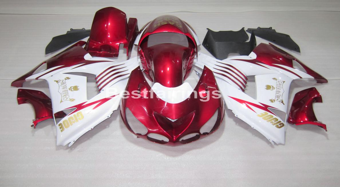 

7 gifts fairing kit for Kawasaki Ninja ZX14R 06 07 08 09 10 11 red white injection mold fairings ZZR1400 20062011 OP183967680, Same as picture