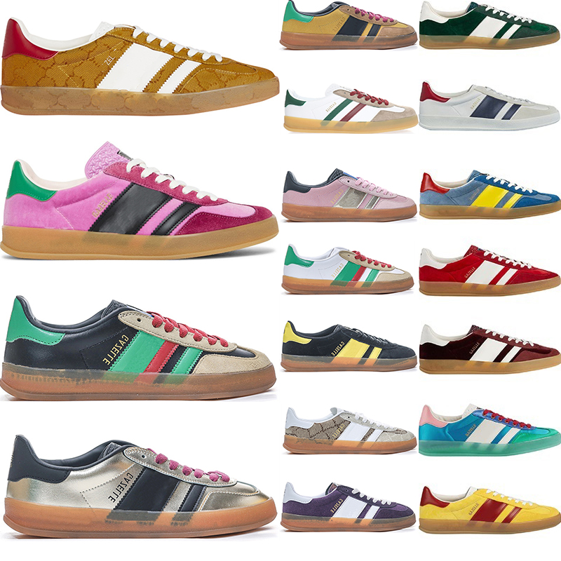 

Plate-forme Designer Shoes Gazelle Sneaker For Men Women Dress Casual Trainers Flat Platform Leather Suede Velvet Metallic Sliver Pink Green Fashion Luxurys XAD, 14