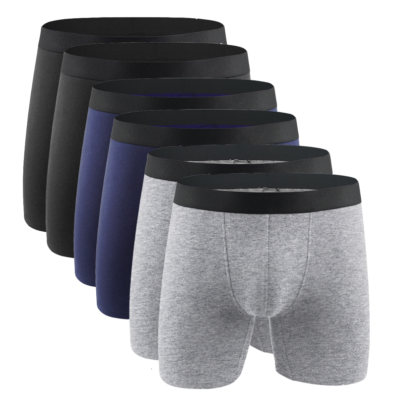 

Underpants Cotton Men  Panties Underwear Boxer Shorts Long Leg Comfort Men Male Hombre Marca European Size Plus  XXL 221119, Wine red 6pcs