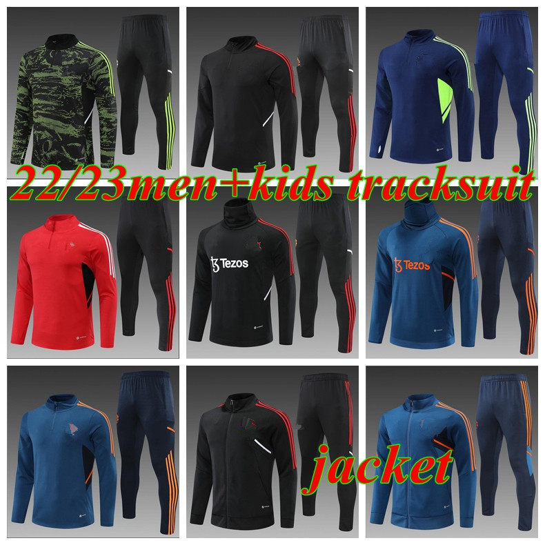 

22 23 soccer jersey man UTD kids tracksuit jersey 2022 2023 football tracksuits jerseys training jacket chandal futbol survetement utd United, Man utd the champions league