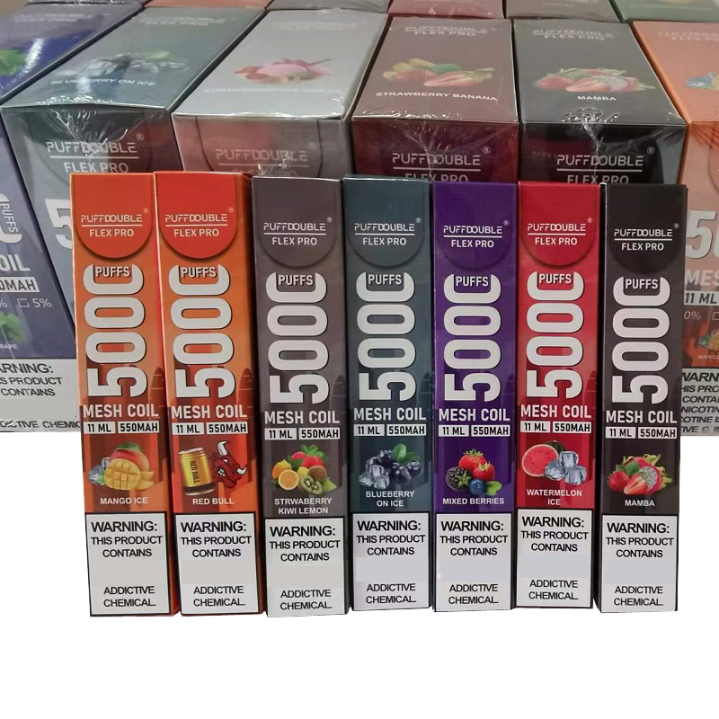 

Authentic rechargeable Puff Double Flex pro 5000puffs disposable Vape device kits e cigarette 550mah battery pre-filled 11ml vaporizer 12 flavors