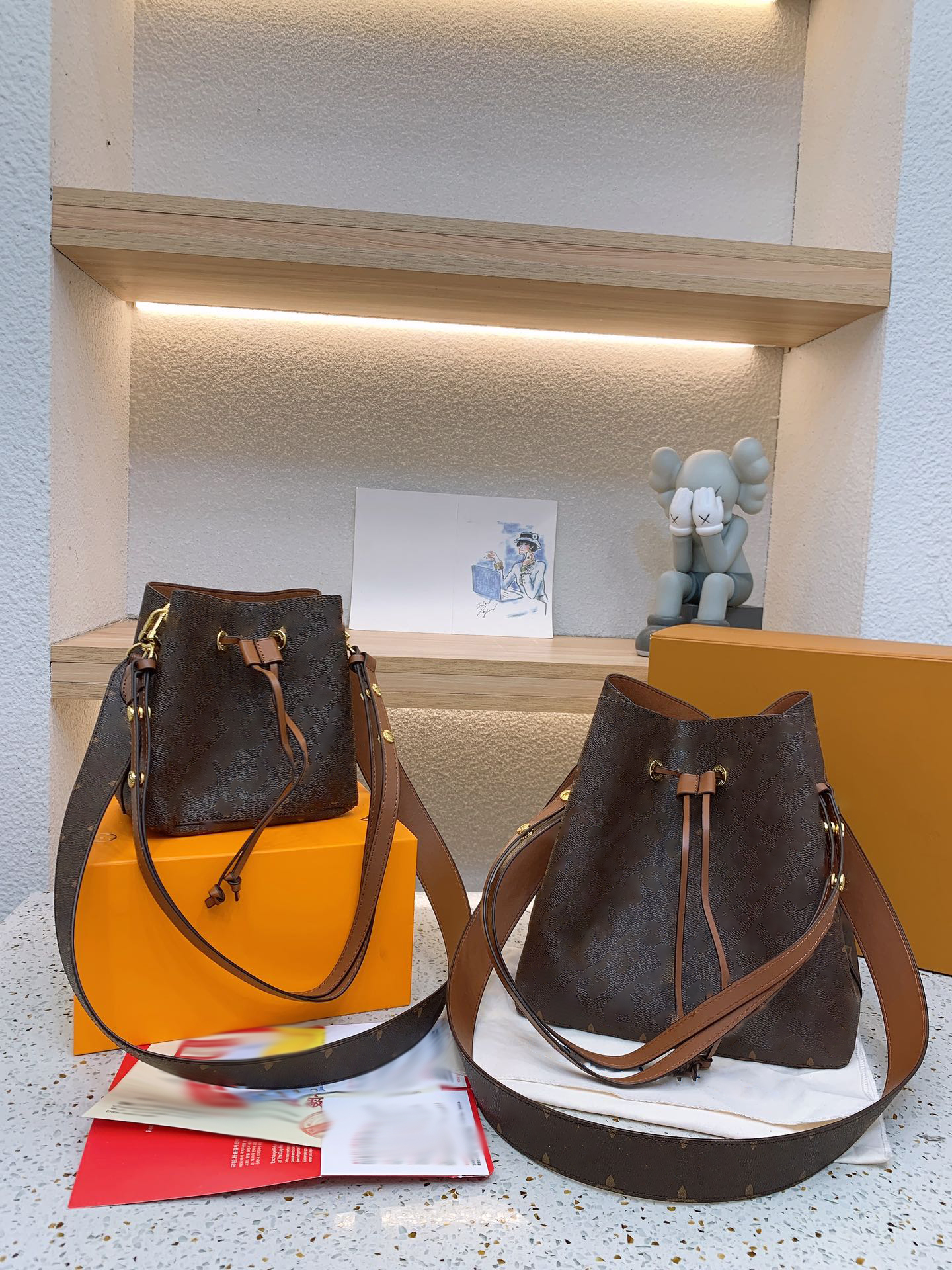 

Luxury Tote Brand Shoulder Bag Crossbody Handbag 5A Genuine Leather Designer Messenger Bags Toe Cattlehide Vintage Bucket Old Flower 26CM Embossed, Original box