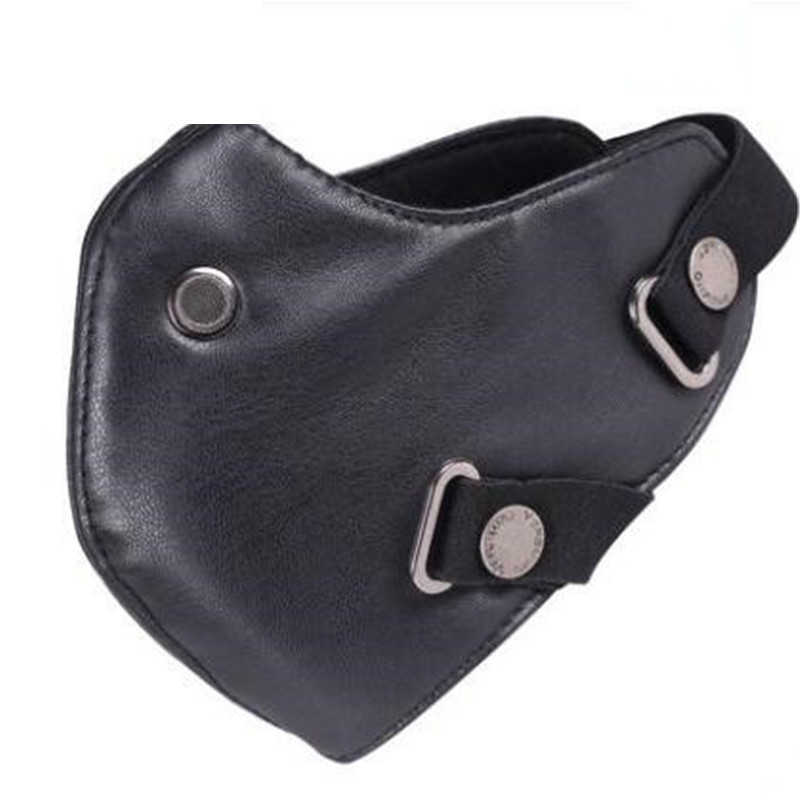 

PU Leather Punk Motorcycle Mask Riding Mask New Universal Outdoor Windproof Breathable Breathing Mouth Dustproof Adjustable Mask