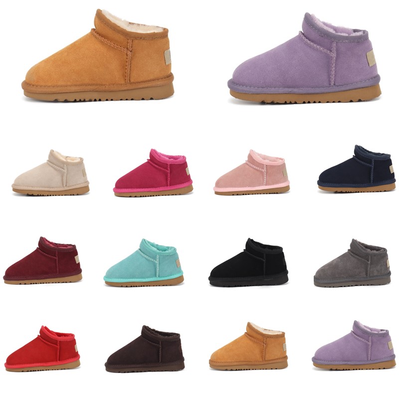 

kids Shoes Toddlers uggly Australian snow Boots girls boys warm boot With Bows trainers Leather designer sneakers youth shoe winter bowknot toddler Footwear, With box