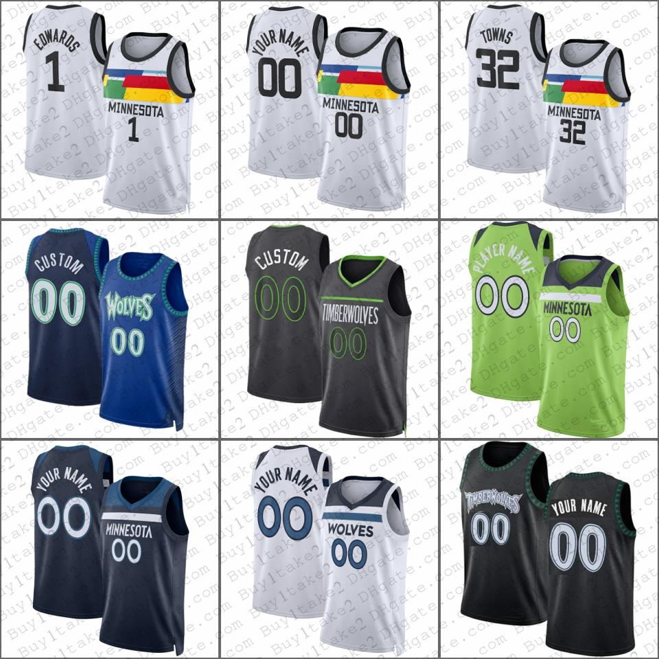

Anthony Edwards Karl-Anthony Towns Basketball Jersey Rudy Gobert Minnesotas Timberwolve DAngelo Russell Wendell Moore Jr. Jaden McDaniels 2023 City Jaylen Nowell, Mens