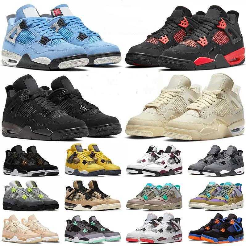 

2023 Men Women 4s Basketball Shoes Black Cat Military Black Jumpman 4 Universitys Blue Sneaker Sail Bred Outdoor Sports Trainers Oreo White, 34