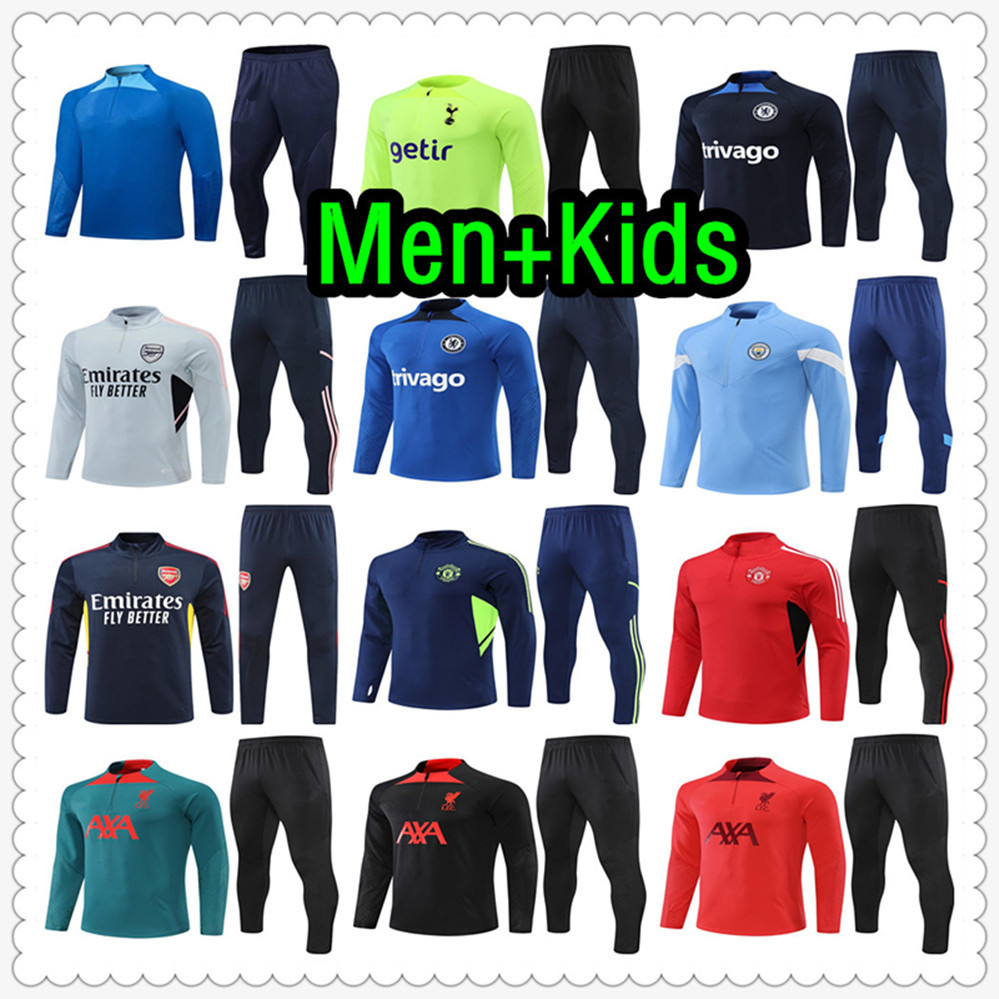 

21 22 23 tracksuit football jersey training suit jerseys soccer maillot survetement foot futbol chandal jogging jacket 2022 2023 men kids kit