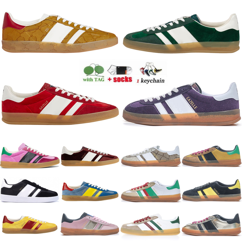 

XAD Gazelle Designer Shoes Plate-forme Fashion Luxurys Flats Autumn Winter 22ss Sneaker Pink Velvet Green Suede White Leather Casual Trainers