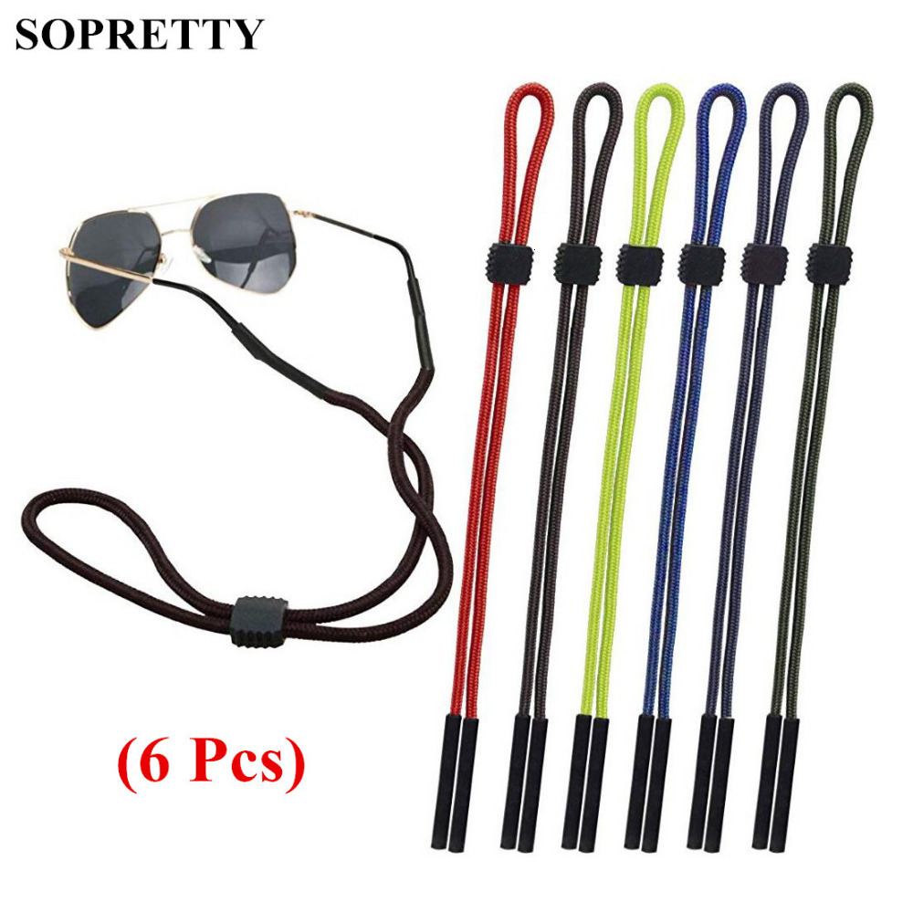 

Eyeglasses chains 6 Pcs Solid Adjustable Eyewear Retainer Sunglasses Holder Strap for Reading Glasses and Myopia C013 221119
