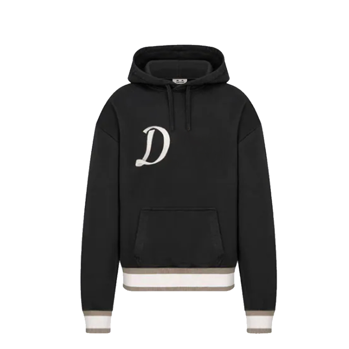 

DUYOU OVERSIZED Embroidery Hoodies Luxury Designer Men Hoody Women Sweatshirts Combed Cotton Print Sueter Hombre Heather Pullover Hoodies for Man DY031, Black