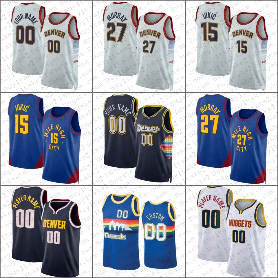 

Bones Hyland Nikola Jamal Murray Jokic Custom Basketball Jerseys Michael Porter Jr. Denvers Carmelo Anthony Nugget Aaron Gordon Jeff Green 2023 City Caldwell-Pope, Mens