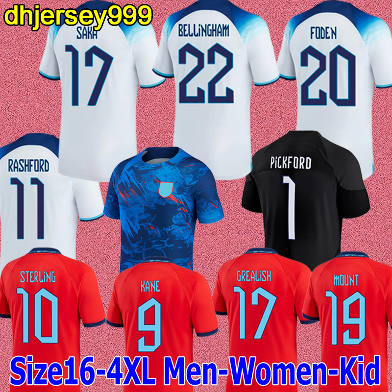 

22 23 World Cup soccer jerseys RASHFORD MEAD GREALISH ENGlANDs STERLING SANCHO MOUNT SAKA 2022 Kids kit Men national football shirts englands club 526980 jersey, Gk patch