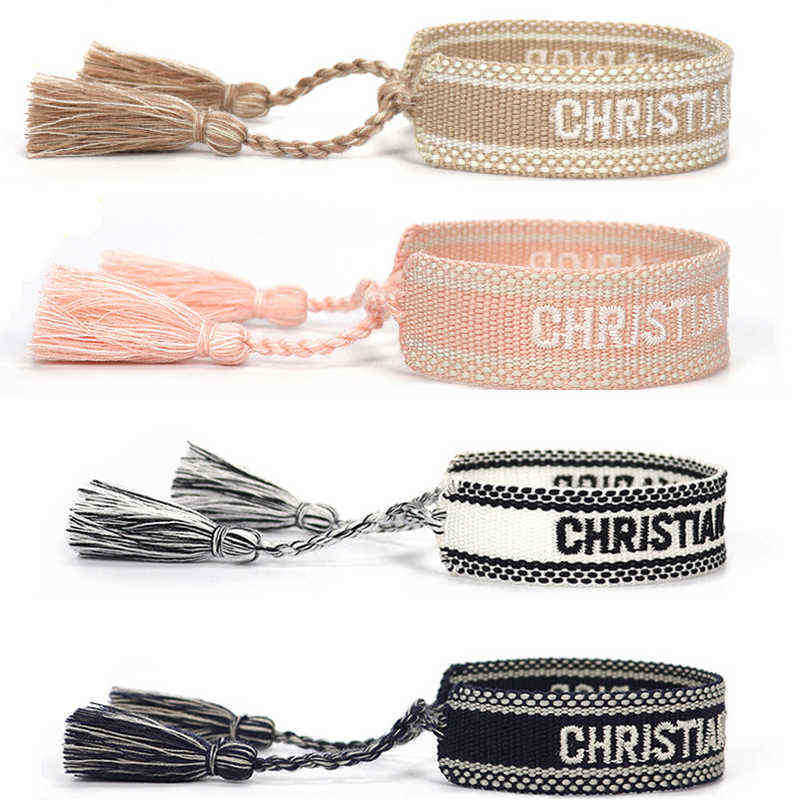 

Charm Bracelets Boho Woven Friendship Bracelets Women Men Vintage Braided Bracelet Embroidery Tassel Wristband Wholesale Jewelry