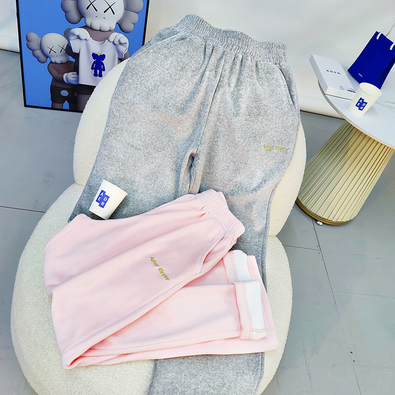 

Pants Embroidery Letter Fleece Women's 1 Casual Pants Plus Size, 2 fleece