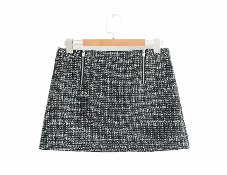 

skirts Women AutumnWinter Plaid Black Mini Skirt Ladies Soft Tweed Pencil Womens Vintage Faldas Girls Elegant Party Jupe Femme l73403134, Black-white plaid