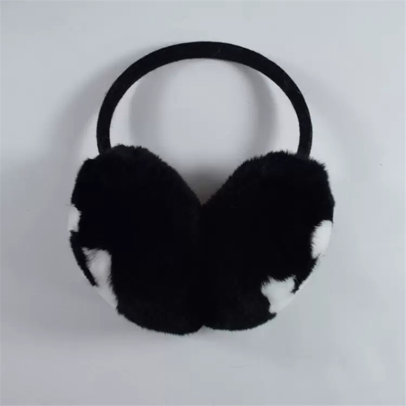 

Winter earmuffs Female rabbit velvet Earsmuffs Classic brand Ear Muffs fashion warm warm plush muff, Black 1