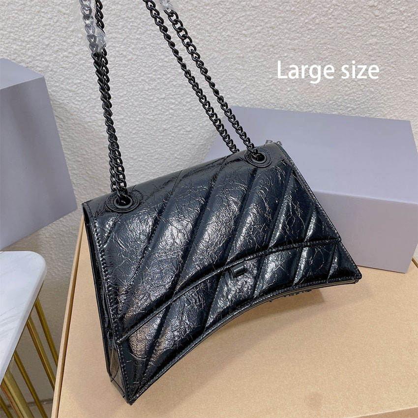 

Designer Womens Hourglass bag Shoulder Bag crocodile pattern Leather Handbag Fashion Classic Half Moon Bags Clutch flap chain Crossbody Letter B Pendant, Crocodile pattern chain pink