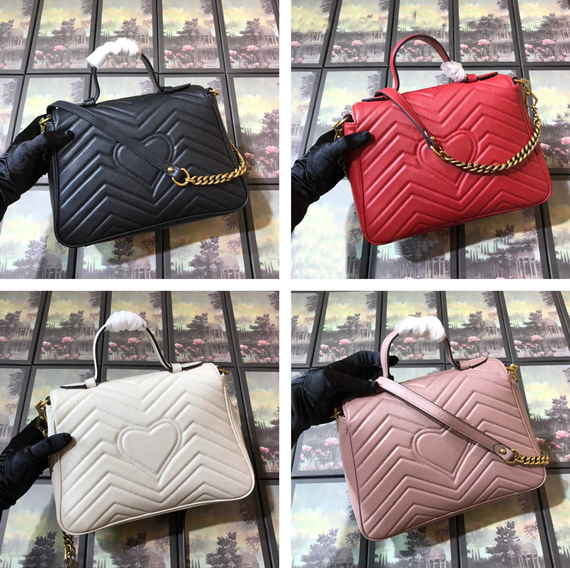 

Top Quality Handbags Women Marmont Leather Chain Shoulder Bags Luxurys Designers Crossbody Bag Fashion Ladies Handbag Tote Woman Wallet 5 Color 547260, Pink