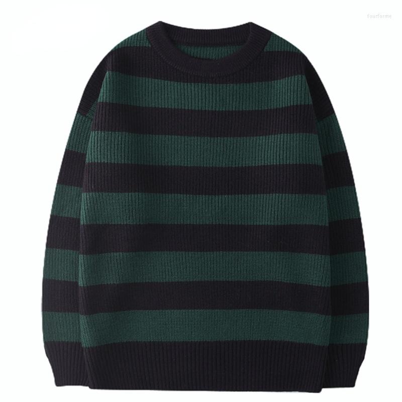 

Men's Sweaters Korean Knitted Sweater Men Women Harajuku Casual Cotton Pullover Tate Langdon Same Style Green Striped Tops 2022 Autumn, Blue