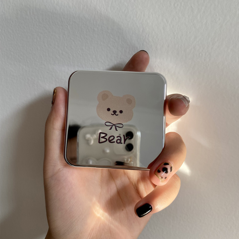 

Lens Clothes Silver Bear Contact Case Cosmetic Portable Water Box Korean Style Simple Companion Storage 221119