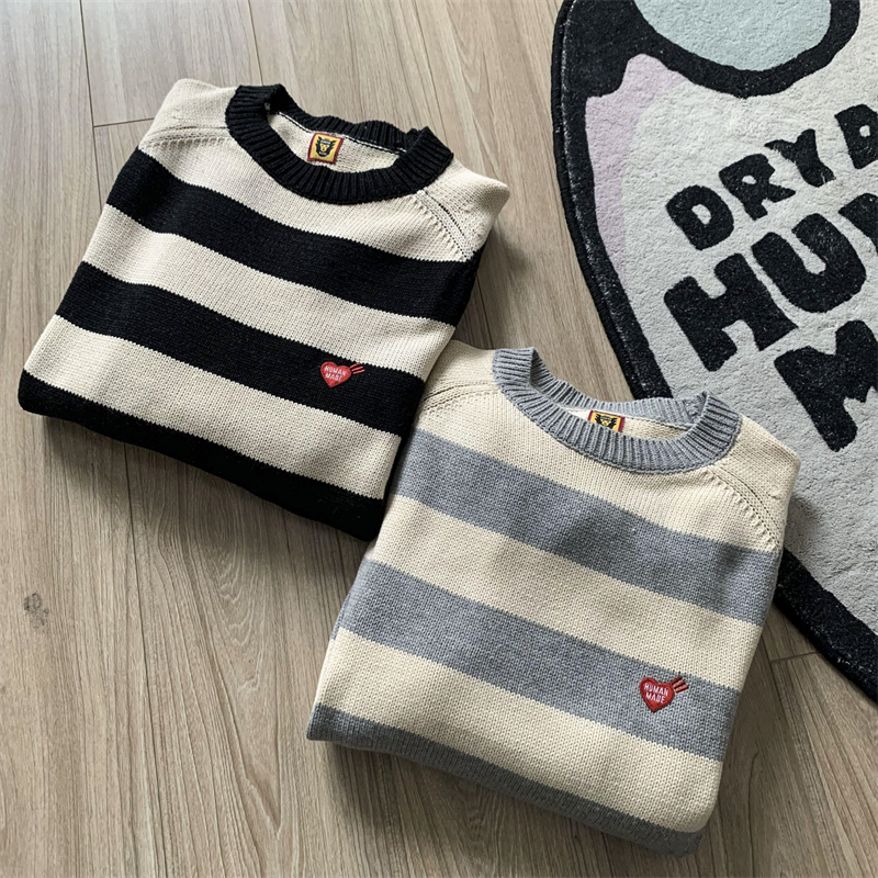 

Sweater Men Women 1 Quality Embroidered Sweatshirts Striped Knit Crew Neck Sweaters