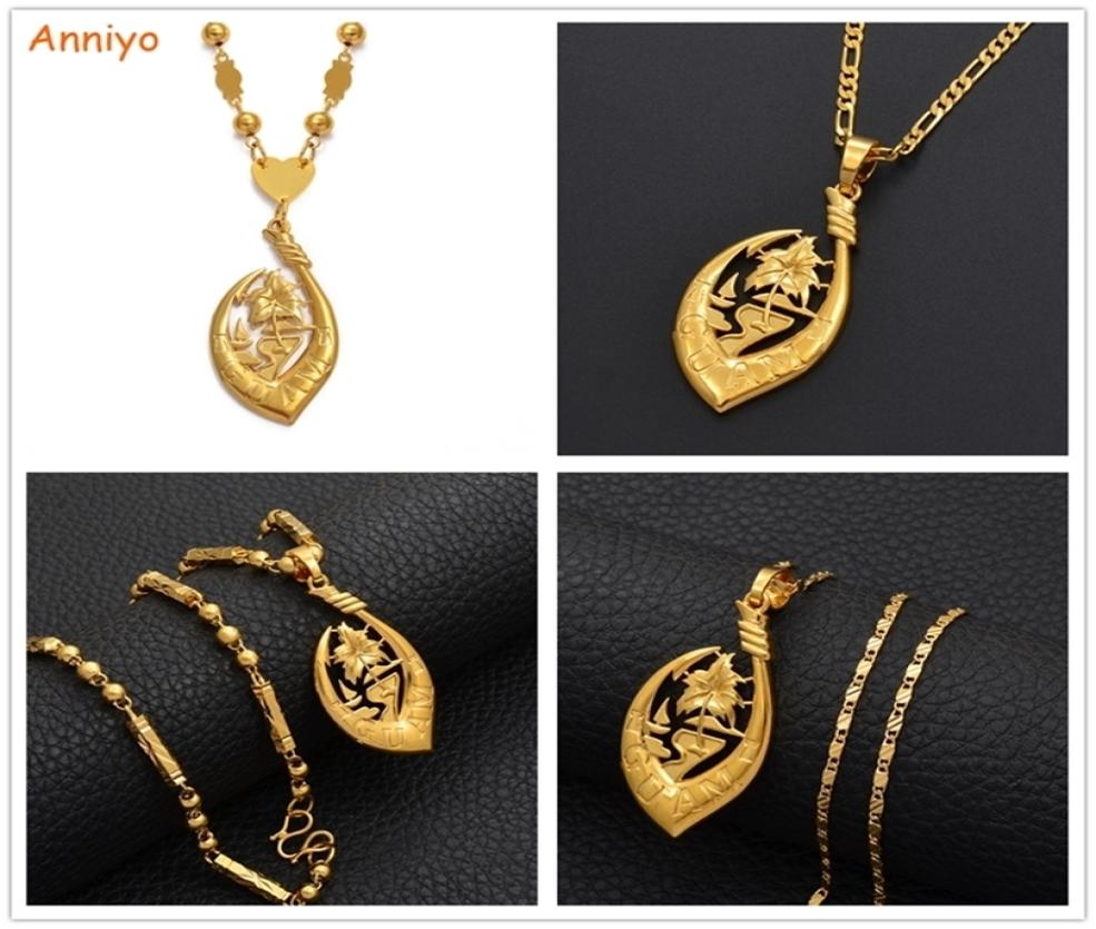 

Anniyo Guam Pendant Necklaces for Women Men Gold Color Micronesia Guam Ethnic Jewelry Party Gift 215206 2010143947109