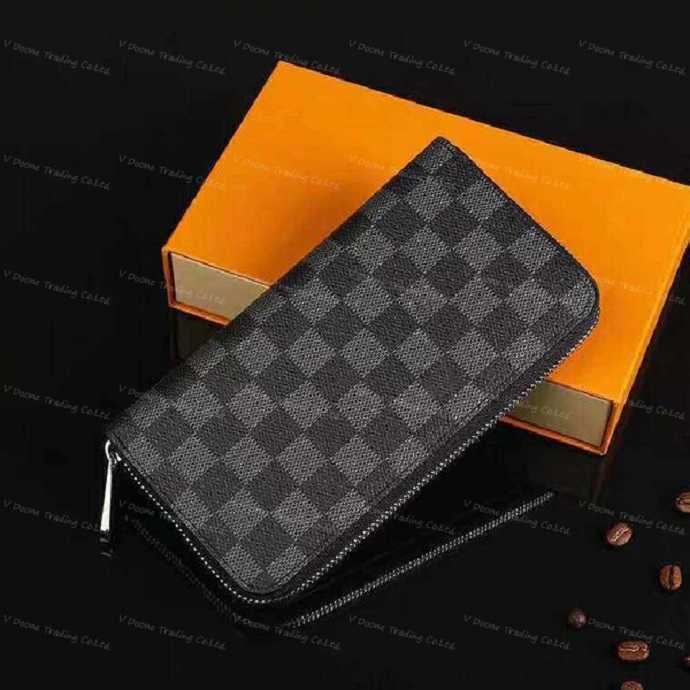 

Fashion women wallet Holders Genuine Leather wallet single zipper wallets lady ladies long classical purse with box card 60017, Customize