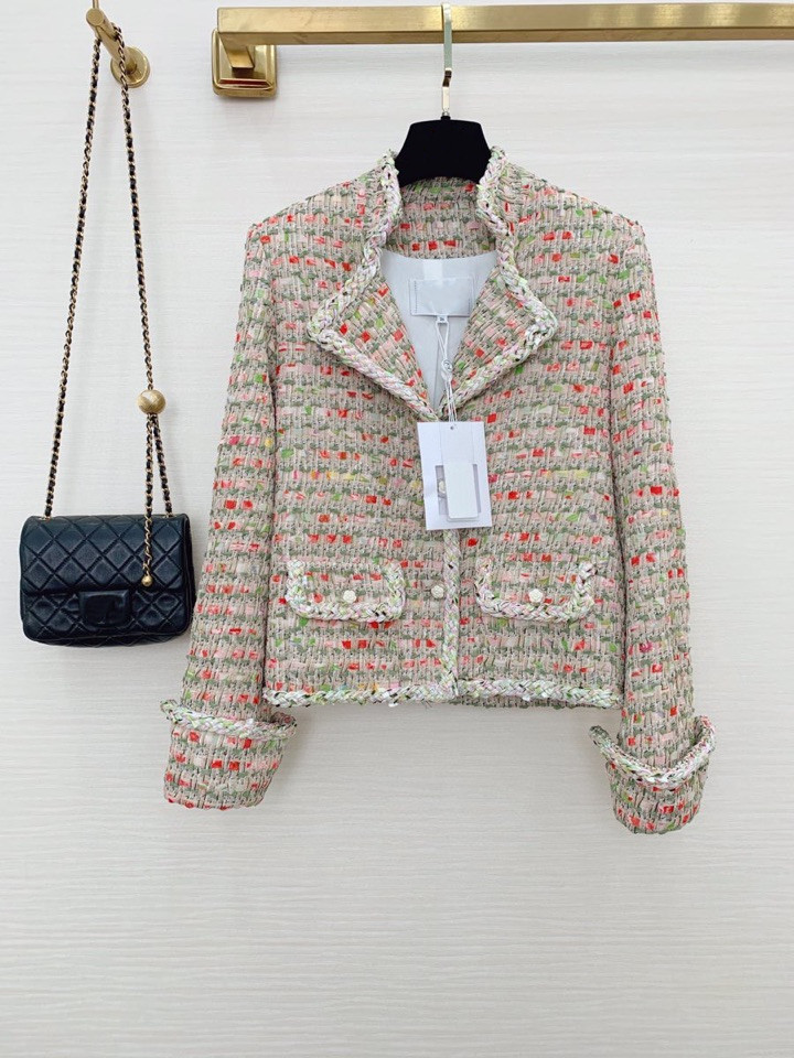 

Chan home New Women's brand jacket OOTD designer Fashion top-grade autumn winter logo tweed coat overcoat Leisure Spring Coats cardigan Women birthday Christmas Gift, Multi