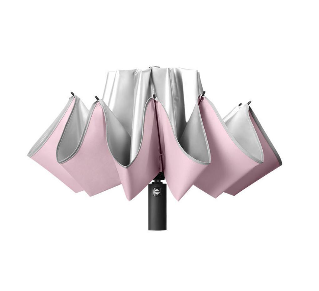

10k Umbrella Female Rainproof Windproof Reflective Umbrella Rain Women AntiUV Umbrellas Pink Three Folding Automatic Umbrellas 2102518538