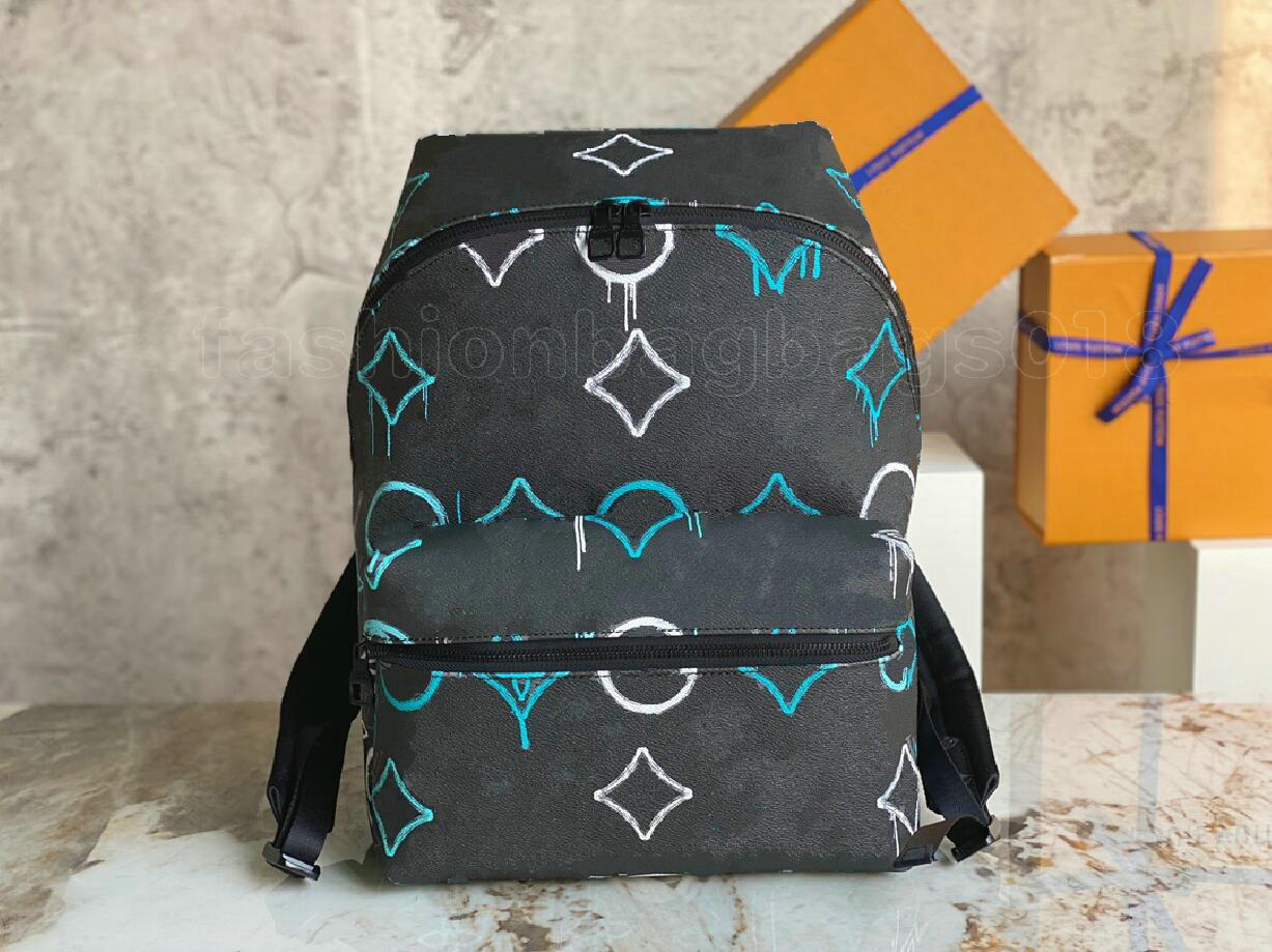 

Discovery Backpack Mens Travel Bag Graffiti Green Monograms Eclips Coated Canvas Designers Laptop School Bag M21395