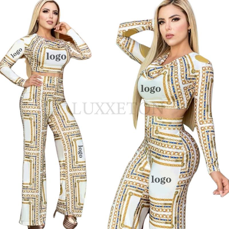 

2pcs Tracksuits New Letter Print Two Piece Sets Women Outfits Casual Round Neck Tshirt and Wide leg trousers Suit Streetwear pants Suits Sportswear, Yellow j2618 c