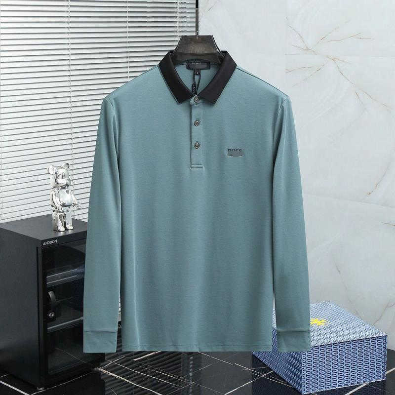 

Puls size mens polo shirt HB letter embroidery long sleeve tshirt designer sweatshirt men casual pullover tee man T-shirt 4xl 5xl WKP1, Blue