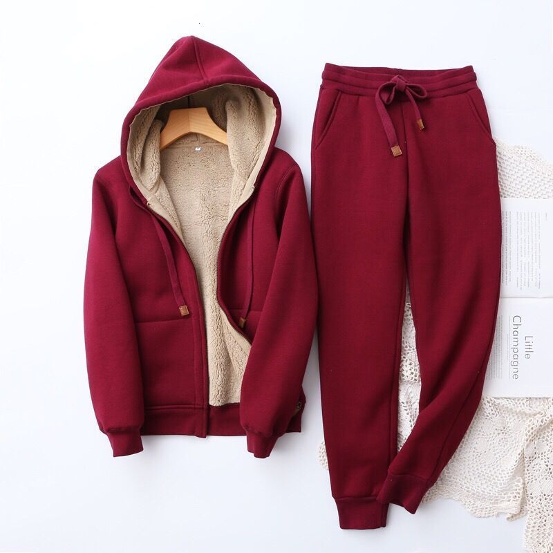 

Women s Two Piece Pants Coat Autumn and Winter Suit Sweater Hooded Top Sports Two piece 221119, Pants suit