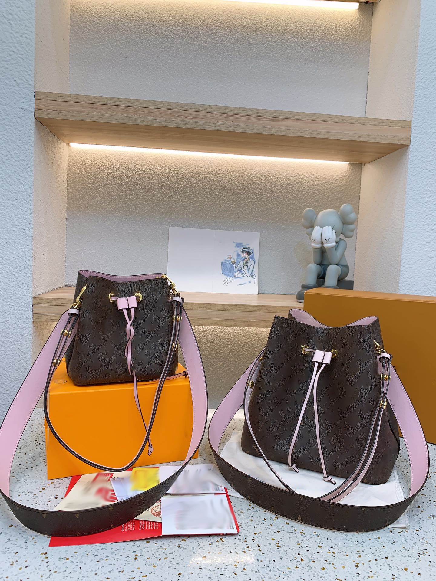 

Tote Brand Shoulder Bag Crossbody Luxury Handbag 5A Genuine Leather Designer Messenger Bags Toe Cattlehide Vintage Bucket Old Flower 26CM, Original box