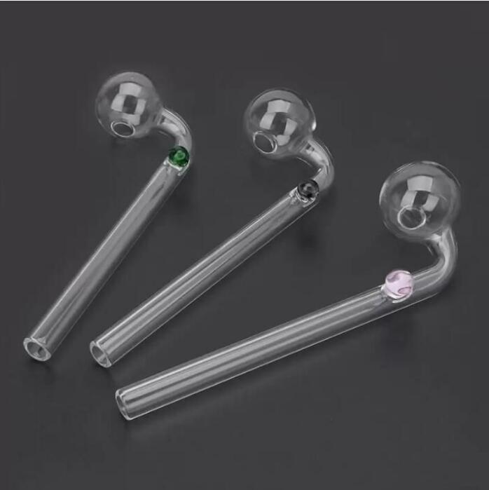 

manufacture 14cm Curved glass pipes hookahs Oil Burners Pipes with Different Colored Balancer Water Pipe smoking RIG dab