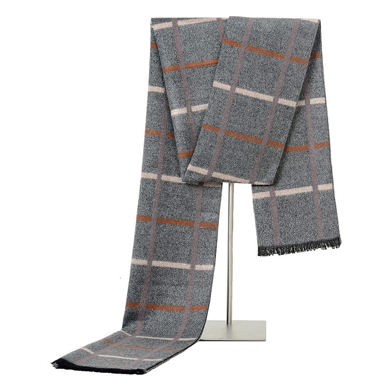 

Scarves Men winter Cashmere Business scarf foulard luxury brand design shawls fashion thick wraps mens warm Plaid neckwear 221119