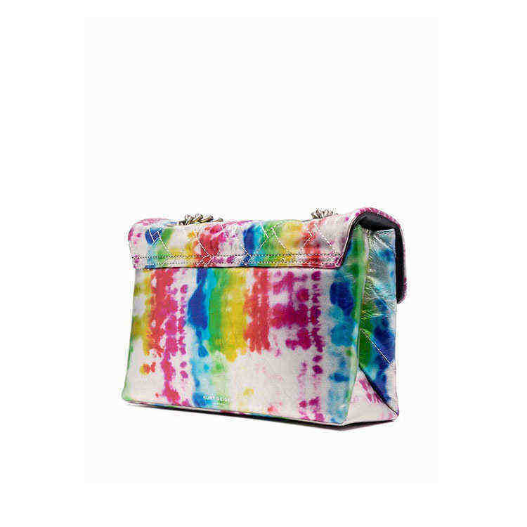 

kurt gei Kurt Geiger Large Tie Dyed and Printed Handbag Spring and Summer Fashion Personalized Single Shoulder Messenger Bag 220616 YZQO, Black-19x13x7cm