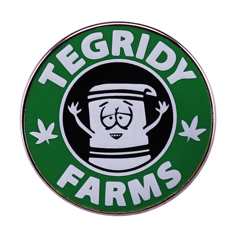 

Tegridy Farms Pin Animated TV Series Brooch Badge accessory south park, As picture